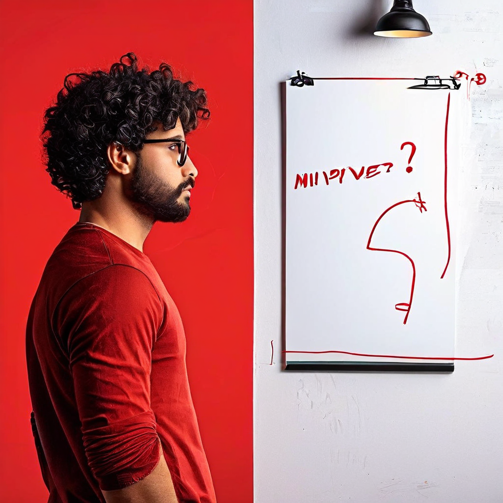 흰색 화면에 MVP라 적힌 칠판과 PER 도표 사이에 빨간 물음표가 그려져 있으며, 한 사람이 이를 당황한 표정으로 바라보고 있다.