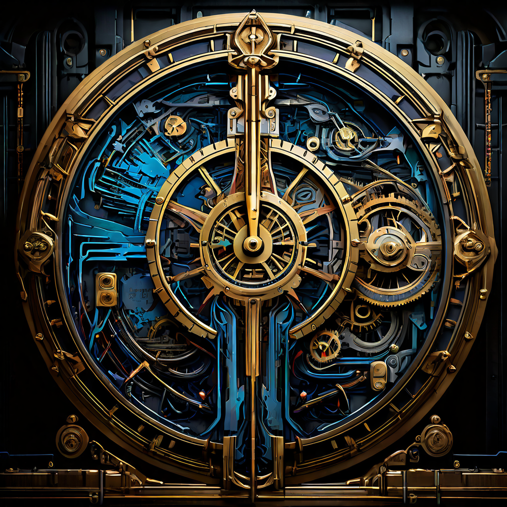 숨겨진 게이지가 승리와 패배의 중간 지점을 가리키며 보이지 않는 데이터 흐름이 핵심으로 유입되어 진정한 결정적 요인을 드러내는 개념을 시각화한 이미지입니다.